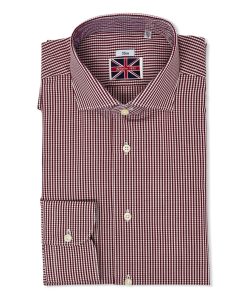 Uomo GHIGLINO 1893 | Camicia Quadretto Bordeaux