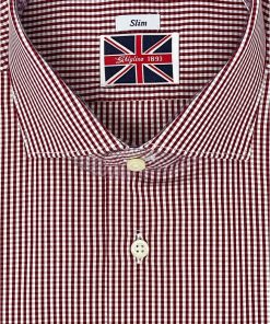 Uomo GHIGLINO 1893 | Camicia Quadretto Bordeaux