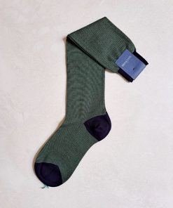 Uomo BRESCIANI | Bresciani Calze Riga Verde Blu