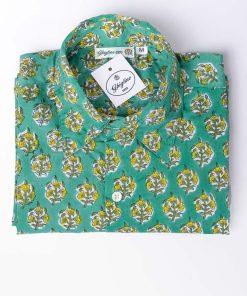 Uomo GHIGLINO 1893 | Camicia Jaipur Indian Print Verde