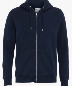 Uomo COLORFUL STANDARD | Colorful Standard Felpa Zip Cotone Organico Navy Blu