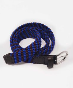 Accessori GHIGLINO 1893 | Cintura Elastico G1893 Bicolor Blu Cina Bruciato