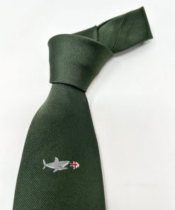 Uomo GHIGLINO 1893 | Cravatta Genova Shark Verde