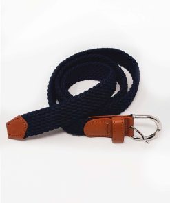 Accessori GHIGLINO 1893 | Cintura Elastico G1893 Blu Puntale Cuoio